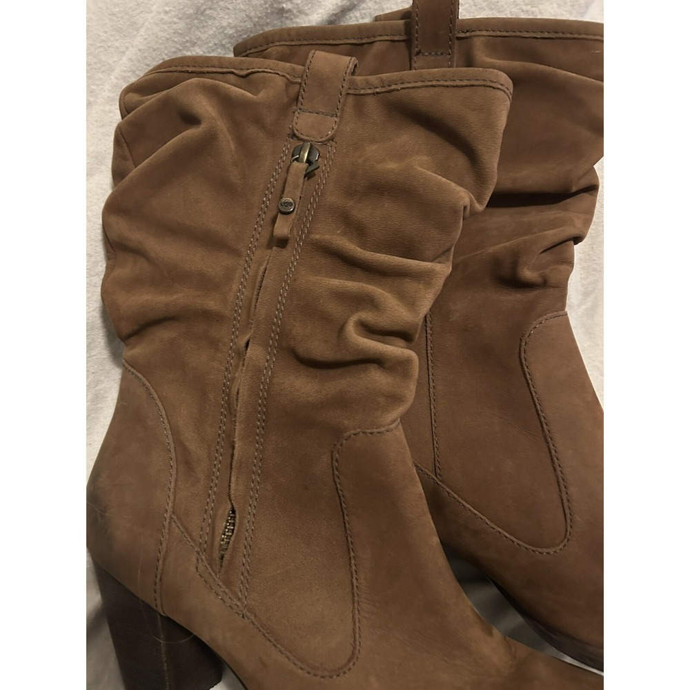 Ugg Dayton Boots Brown Slouchy Leather Almond Toe Stacked Heel Brown Size 9.5 - Picture 2 of 9